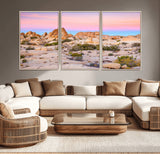 96167137-MGV-CV-36X24-Vibrant Sunset Sky Wall Art Canvas Print, Framed Joshua Tree Art Picture Print, Rugged Terrain Perfect Southwestern Boho Decor