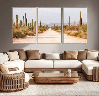 30742780-MGV-CV-36X24-Desert Cactus Wall Art Canvas Print, Framed Southwestern Art Picture Print, Bohemian Western Perfect Southwestern Boho Decor
