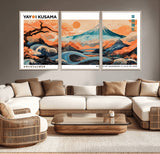 88785870-MGV-CV-36X24-Japanese Great Wave & Mt Fuji Wall Art – Ukiyo e Style Landscape Print with Flowing River, Autumn Mountain Poster, Oriental Asian