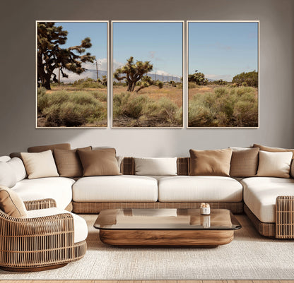 16114018-MGV-CV-36X24-Joshua Tree Wall Art Canvas Print, Framed Desert Landscape Art Picture Print, Mountain Horizon Perfect Southwestern Boho Decor