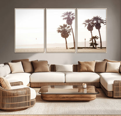 48255923-MGV-CV-36X24-Coastal Light Wall Art Canvas Print, Framed Relaxing Shoreline Art Picture Print, Minimalist Ocean Perfect Tropical Serenity Decor