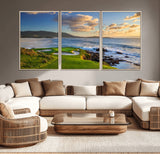 50107048-MGV-CV-36X24-Golf Course Wall Art – Coastal Ocean View Canvas Print, Scenic Fairway Landscape Decor for Office, Man Cave, Bedroom, or Living