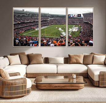 18347149-MGV-CV-36X24-Soldier Field Wall Art – Chicago Bears Football Stadium Canvas Print, Game Day Sports Decor for Man Cave, Bar, Office, or Living