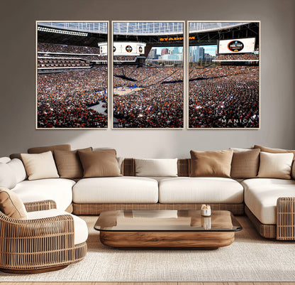 38616413-MGV-FC-60X30-3P_Natural-Chicago Dome Stadium Wall Art – Futuristic Basketball Final Four Arena Canvas Print, Modern Sports Fan Decor for Man Cave or