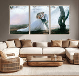 CSTM913-MGV-CV-36X24-Framed Wedding Canvas Print - Custom Wall Art Keepsake for Couples, Elegant Home Decoration Gift, Create Your Own Photo Canvas