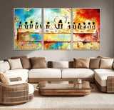 YKE34632598CR-MGV-CV-36X24-Abstract Last Supper with Apostles Wall Art Canvas Print