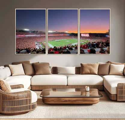 25139565-MGV-CV-36X24-Sanford Stadium Wall Art – Georgia Bulldogs Football Sunset Panorama Canvas Print, College Game Day Decor for Man Cave, Bar, or