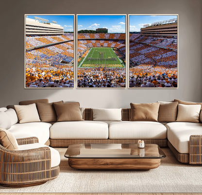 77097951-MGV-CV-36X24-Neyland Stadium Wall Art – Panoramic Tennessee Volunteers Football Field Canvas Print, Game Day Decor for Office, Man Cave, Living