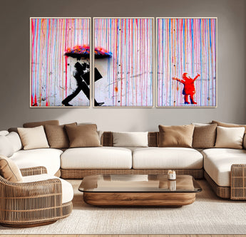 69505-MGV-CV-36X24-Graffiti Girl Wall Art Canvas Print, Framed Urban Contrast Art Picture Print, Vibrant Graffiti Perfect Urban Pop Decor Artwork