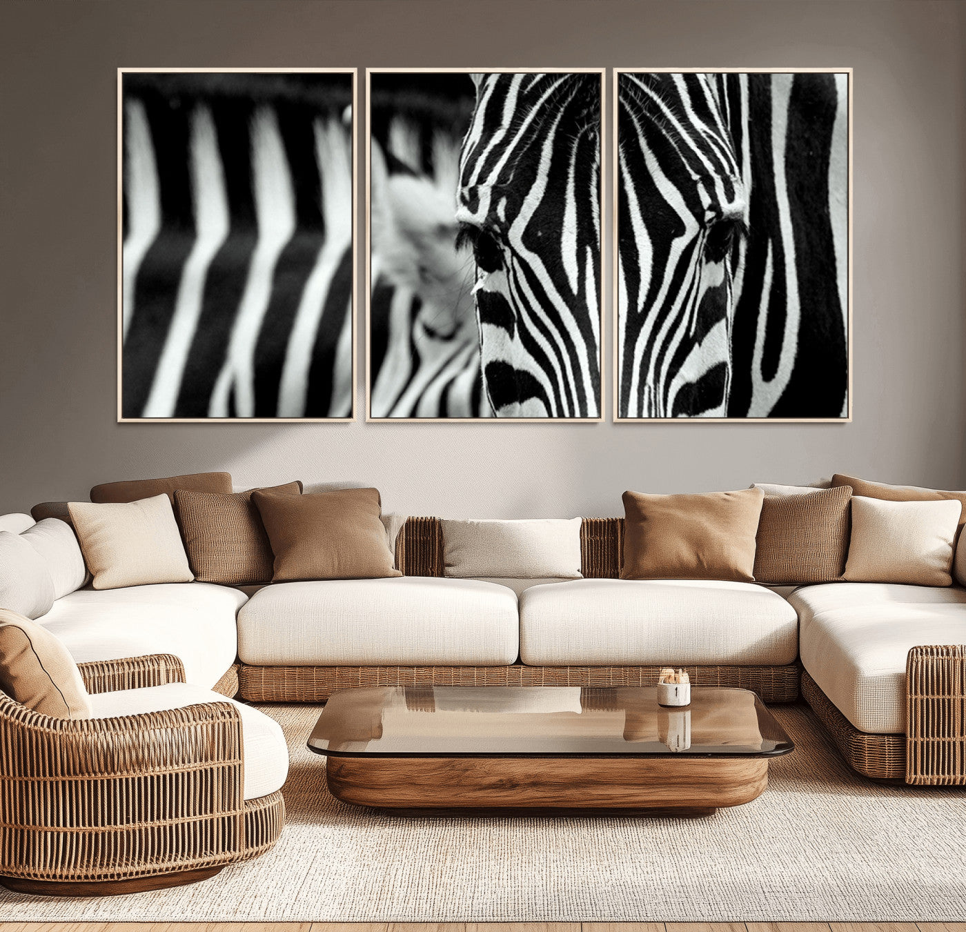 43631-MGV-CV-36X24-Black and White Zebra Wall Art – Modern Animal Print Canvas Artwork for Living Room, Bedroom, or Office Decor