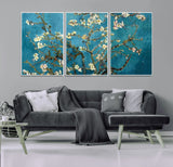 91714-MGV-CV-36X24-Almond Blossoms Wall Art – Handcrafted Van Gogh Inspired Floral Canvas Print, Beautiful Nature Decor for Living Room, Bedroom, or
