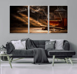 92305-MGV-CV-36X24-Whiskey & Cigar Wall Art – Moody Whiskey and Cigar Canvas Print, Sophisticated Bar or Home Lounge Decor for Office, Man Cave or