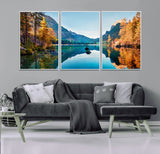 32962-MGV-CV-36X24-Mountain Lake Wall Art – Tranquil Autumn Landscape Canvas Print, Nature Reflection Decor for Living Room, Bedroom, Office or Cabin