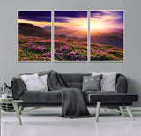 49741-MGV-CV-36X24-Mountain Sunrise Wall Art – Vibrant Floral Landscape Canvas Print, Nature Home Decor for Living Room, Bedroom Office or Cabin