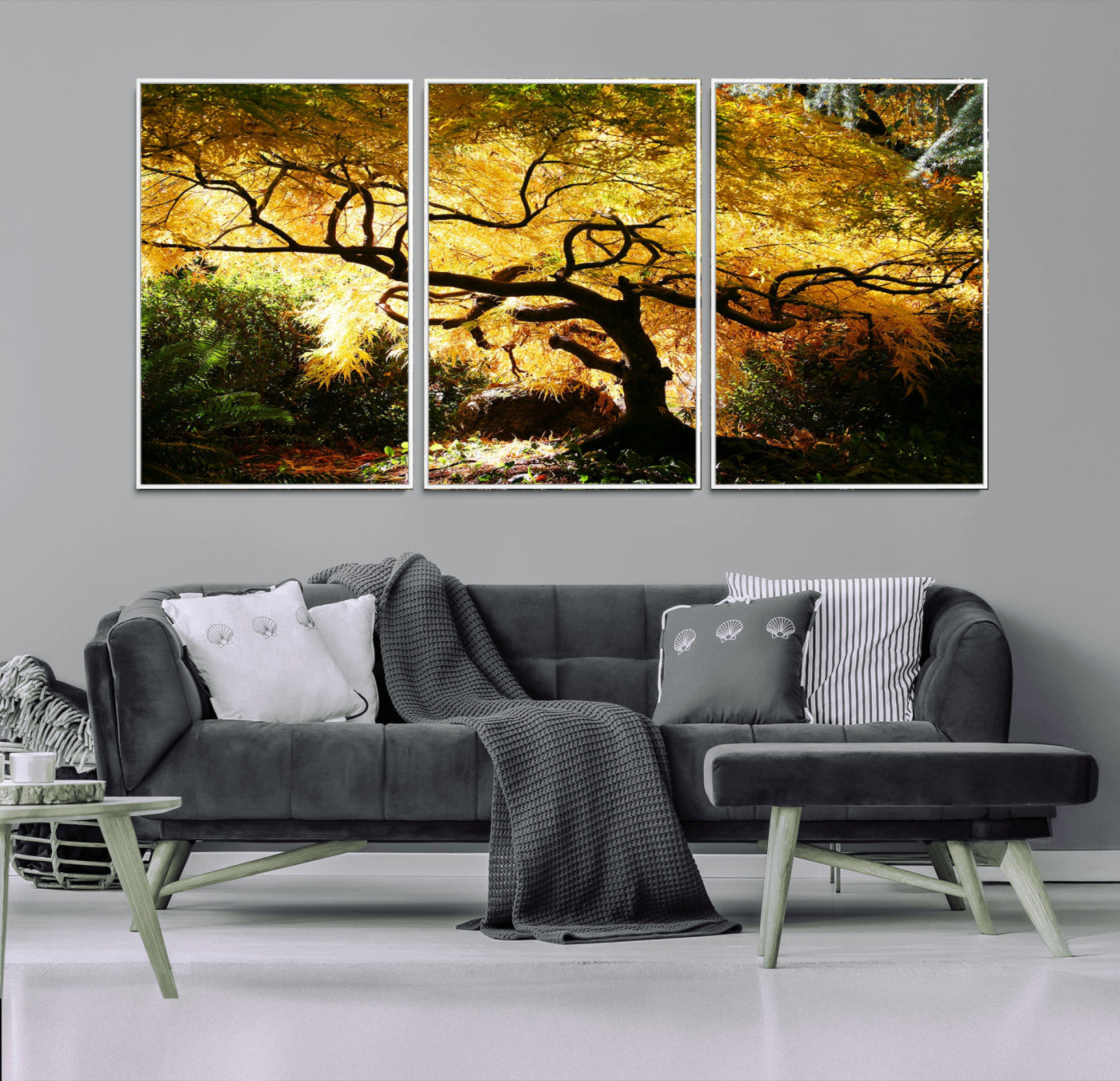 19067-MGV-CV-36X24-Golden Canopy Wall Art – Panoramic Autumn Tree Canvas Print, Warm Seasonal Decor for Living Room, Office or Garden Space