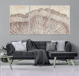 67528-MGV-CV-36X24-Wood Ring Wall Art Canvas Print, Framed Tree Ring Art Picture Print, Rustic Tree Ring Perfect Neutral Boho Decor Artwork