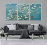 65607-MGV-CV-36X24-Almond Blossom Wall Art – Van Gogh Blue Floral Canvas Print, Elegant Impressionist Painting Decor for Living Room, Bedroom or