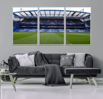 59508-MGV-CV-36X24-Chelsea Stadium Wall Art – Stamford Bridge Football Arena Canvas Print, Iconic Soccer Artwork for Living Room, Office, Game Room