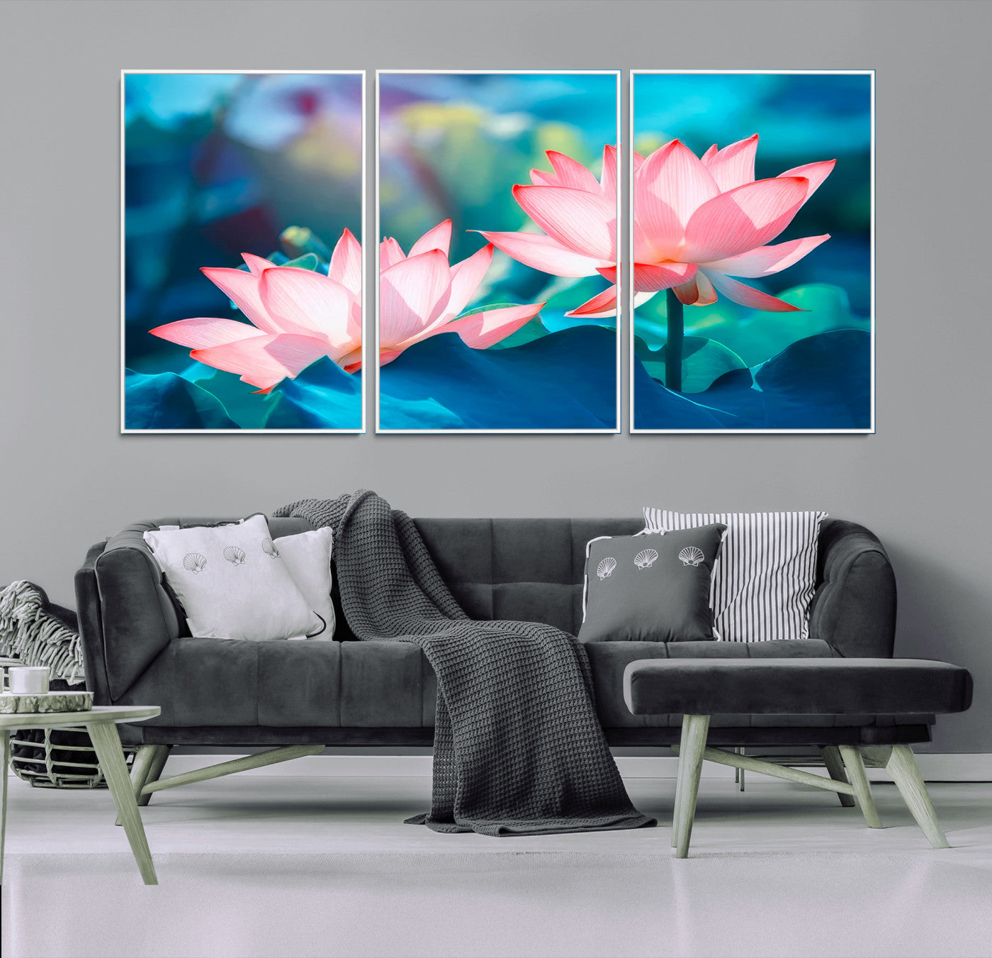 32559-MGV-CV-36X24-Lotus Flower Wall Art – Pink Water Lily Canvas Print, Tranquil Nature Decor for Living Room, Bedroom or Meditation Space