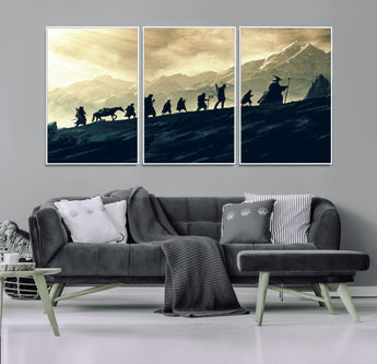 41574-MGV-CV-36X24-Fellowship Journey Wall Art – Epic Fantasy Adventure Canvas Print, Mountain Landscape Decor for Living Room, Office or Man Cave