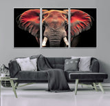 54719-MGV-FC-60X30-3P_White-Elephant Wall Art – Majestic African Elephant Canvas Print, Wildlife Safari Animal Decor for Living Room, Bedroom, Office or Man