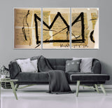 37215-MGV-CV-36X24-Abstract Crown Wall Art – Urban Graffiti Style Canvas Print Modern Street Art Design, Bold Contemporary Decor for Living Room,