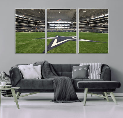 14834-MGV-FC-60X30-3P_White-Dallas Att Stadium Wall Art Canvas Print, Framed Texas NFL Stadium Art Picture Print, American Football Stadium Perfect Sports