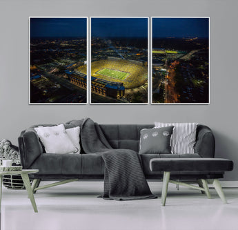 52519-MGV-CV-36X24-Michigan Football Stadium Wall Art Canvas Print, Framed Michigan Stadium Art Picture Print, Michigan Wolverines Field Perfect