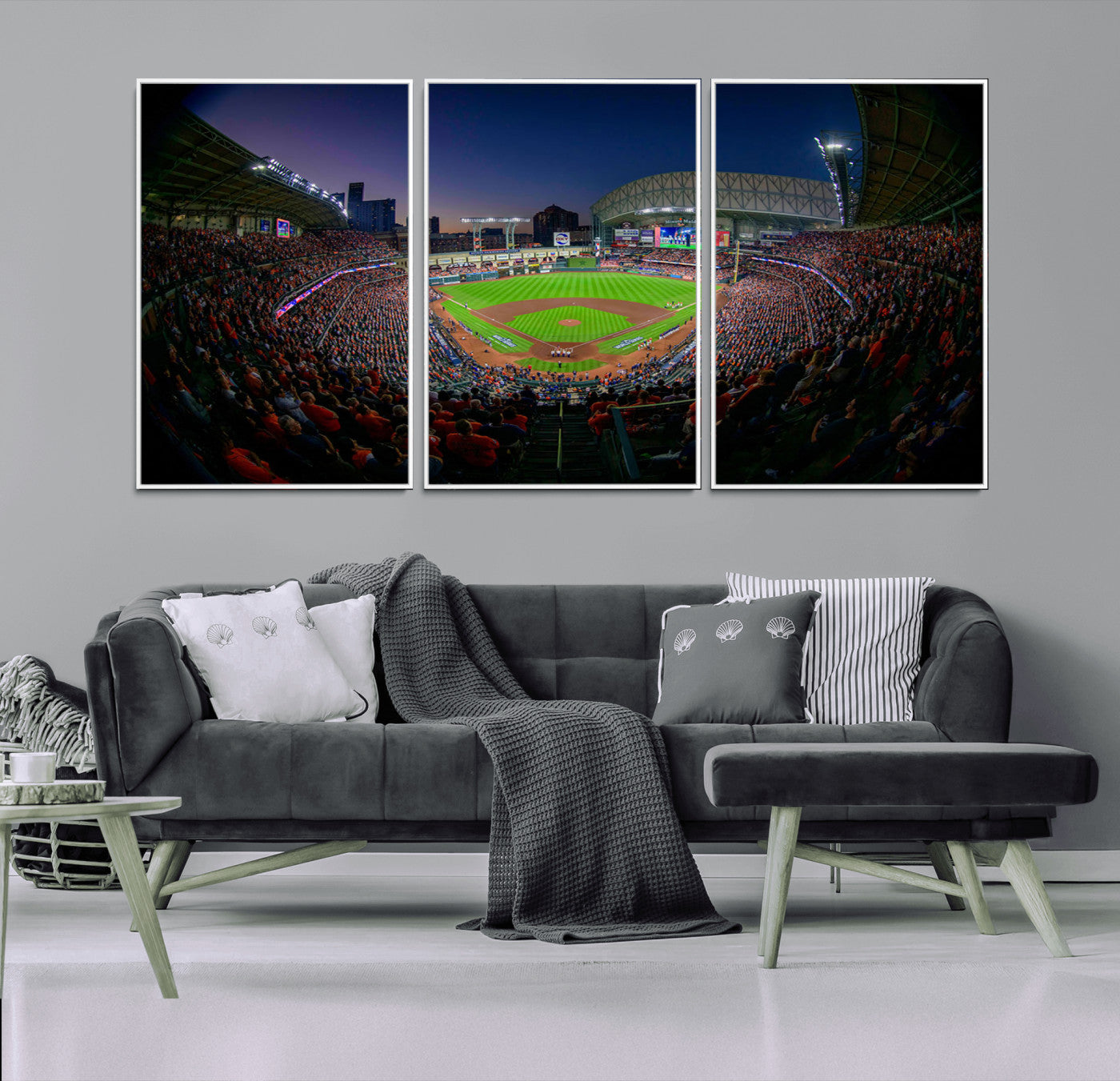 44322-MGV-FC-60X30-3P_White-Minute Maid Park Wall Art Canvas Print, Framed Houston Astros Stadium Art Picture Print, Houston Astros Field Perfect Sports Room