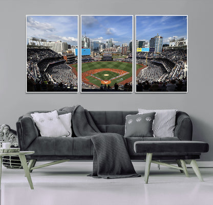 87122-MGV-CV-36X24-Petco Park Field Wall Art Canvas Print, Framed San Diego Stadium Art Picture Print, Petco Park Stadium Perfect Sport Room Decor