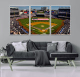 20879-MGV-CV-36X24-Yankee Stadium Wall Art Canvas Print, Framed New York Stadium Art Picture Print, Yankee Field Perfect Sport Room Decor Artwork