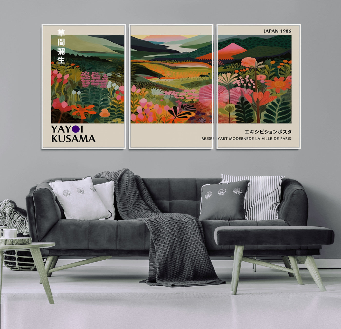 75719-MGV-CV-36X24-Botanical Mountain Valley Wall Art – Panoramic Nature Canvas Print, Vibrant Floral Field Artwork for Living Room, Bedroom, Office,