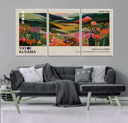 75719-MGV-CV-36X24-Botanical Mountain Valley Wall Art – Panoramic Nature Canvas Print, Vibrant Floral Field Artwork for Living Room, Bedroom, Office,