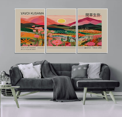 18304-MGV-CV-36X24-Sunset Mountain Landscape Wall Art – Panoramic Abstract Nature Canvas Print, Vibrant Wall Decor for Living Room, Bedroom, Office,