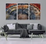 63519-MGV-FC-60X30-3P_White-Tree Ring Wall Art – Rustic Nature Wood Grain Canvas Print, Abstract Natural Texture Artwork Poster for Living Room, Bedroom,