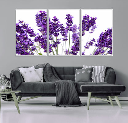 76859-MGV-CV-36X24-Lavender Flower Wall Art – Botanical Canvas Print Featuring Purple Floral Bouquet, Nature Inspired Artwork for Living Room,