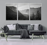 39278955-MGV-FC-60X30-3P_White-Yosemite Valley Wall Art Canvas Print, Framed El Capitan Art Picture Print, Misty Mountain Perfect Modern Rustic Decor Artwork