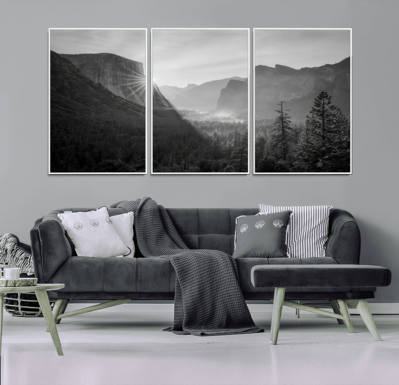 39278955-MGV-CV-36X24-Yosemite Valley Wall Art Canvas Print, Framed El Capitan Art Picture Print, Misty Mountain Perfect Modern Rustic Decor Artwork
