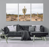 96147924-MGV-CV-36X24-Saguaro Cactus Wall Art Canvas Print, Framed Desert Cactus Art Picture Print, Earthy Desert Perfect Southwestern Boho Decor