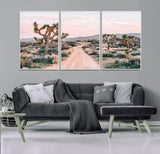 12540952-MGV-CV-36X24-Joshua Tree Park Wall Art Canvas Print, Framed Desert Road Art Picture Print, Sunset Drive Perfect Southwestern Boho Decor Artwork