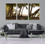 92093951-MGV-CV-36X24-Tropical Jungle Wall Art Canvas Print, Framed Palm Tree Forest Art Picture Print, Coastal Escape Perfect Jungle Retreat Decor
