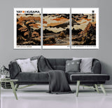 96372548-MGV-CV-36X24-Japanese Landscape Wall Art Print – Mt. Fuji Poster with Bonsai Tree & River, Ukiyo-e Inspired Modern Japanese Artwork, Autumn