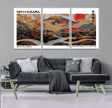 85375874-MGV-CV-36X24-Mount Fuji Abstract Wall Art – Japanese Landscape Canvas Print, Cherry Blossom & Red Sun Painting, Elegant Modern Zen Asian Home