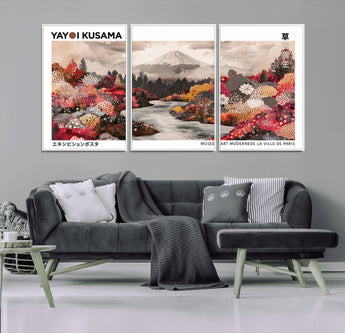 32352074-MGV-CV-36X24-Japanese Landscape Wall Art – Mount Fuji River Canvas Print, Modern Asian Inspired Nature Decor for Living Room, Bedroom, Office