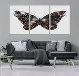 99831147-MGV-CV-36X24-Spotted Butterfly Wall Art Canvas Print, Framed Neutral Insect Theme Art Picture Print, Earthy Wing Pattern Perfect Modern Rustic
