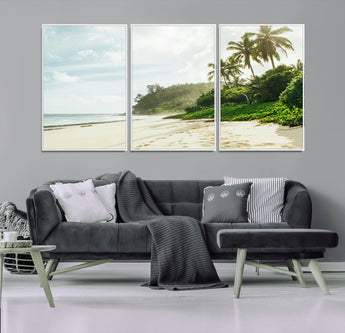42984524-MGV-CV-36X24-Relaxing Beach Wall Art Canvas Print, Framed Ocean View Art Picture Print, Coastal Serenity Perfect Tropical Coastal Decor Artwork
