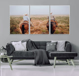 54943176-MGV-CV-36X24-Cowboy Wall Art Wall Art Canvas Print, Framed Western Canvas Art Picture Print, Rustic Ranch Scene Perfect Rustic Western Decor