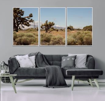 16114018-MGV-CV-36X24-Joshua Tree Wall Art Canvas Print, Framed Desert Landscape Art Picture Print, Mountain Horizon Perfect Southwestern Boho Decor