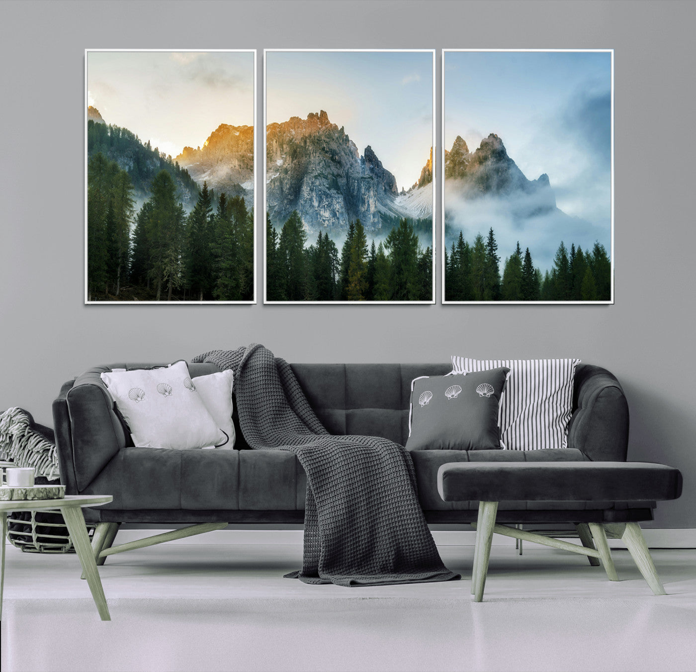 21145440-MGV-CV-36X24-Wilderness Wall Art Wall Art Canvas Print, Framed Nature Landscape Decor Art Picture Print, Misty Forest Photography Perfect