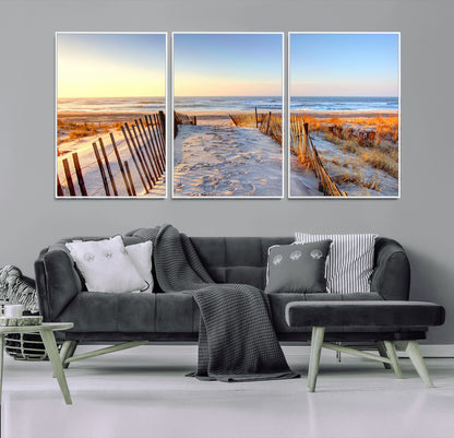 73351887-MGV-CV-36X24-Ocean Sunset Wall Art Wall Art Canvas Print, Framed Nautical Photography Art Picture Print, Summer Beach House Decor Perfect
